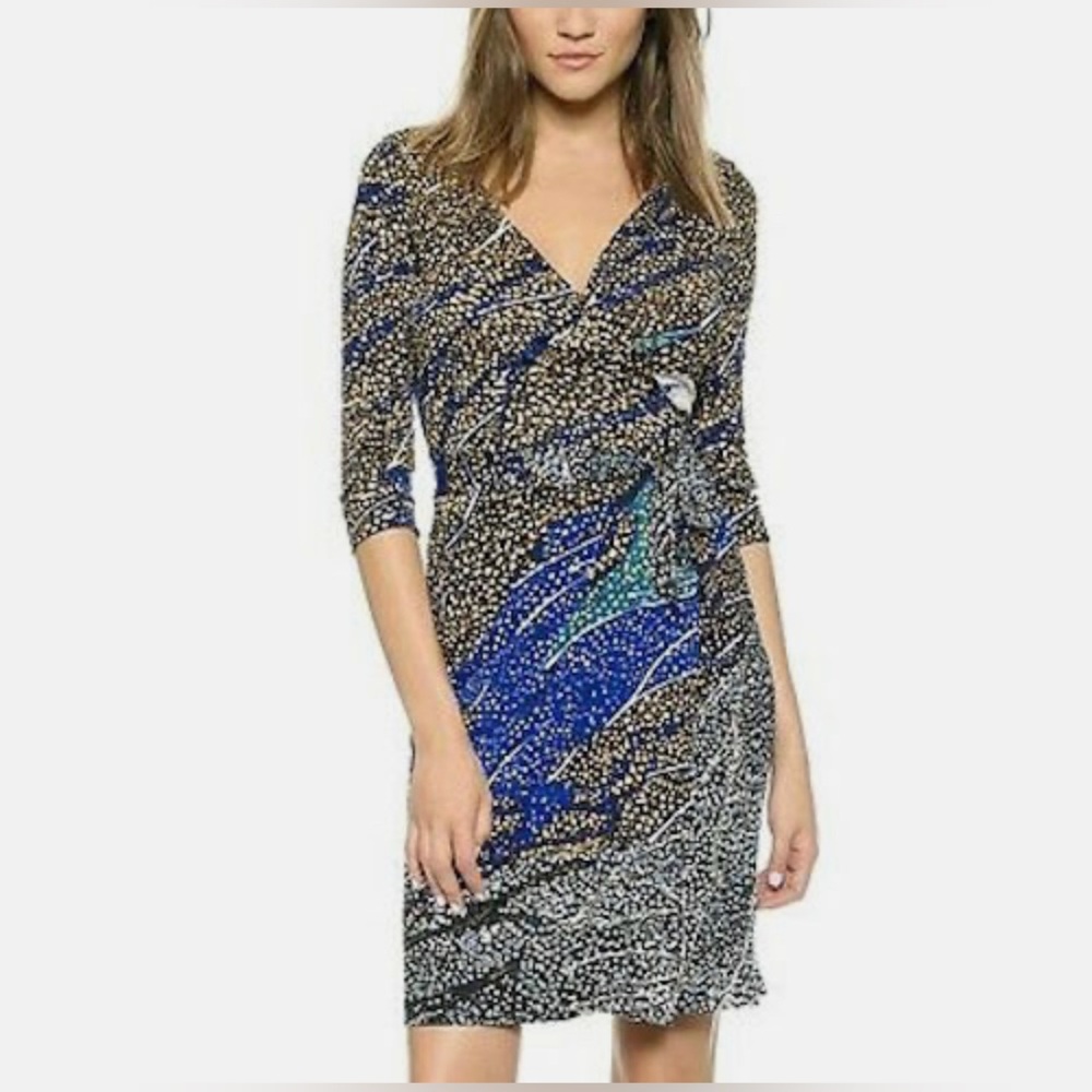 Diane Von Furstenberg Mountain Silk Jewel Julian Formal Wedding Guest Dress Sz 4